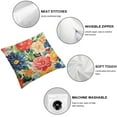thumbnail image 6 of Waterproof Outdoor Colorful Flowers Throw Pillow Covers  Decorative Orange Floral Print Pillow Cases for Sofa Couch Square Garden Patio Funiture Bench, Blue, 6 of 7