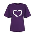 thumbnail image 5 of Wycnly Womens Shirts Summer Tee Tops Heart Shirts for Women Valentines Day Fashion Heart Print Tops Summer Ladies Girls Short Sleeve Round Neck Blouses, 5 of 7