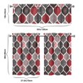 thumbnail image 5 of Red and Black Honeycomb Grid Kitchen Curtain Valance 3 Piece Set Short Curtain Sink Window Decor 36 Inch Small Window Treatment Tier 27.5x36 Length, 5 of 5