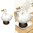 thumbnail image 2 of Desktop Ornament Goose Quacker Key Holder Resin Statue Funny Keychain Figurines Bedroom Hanger Home Décor Housewarming Desktop Accessory, 2 of 8