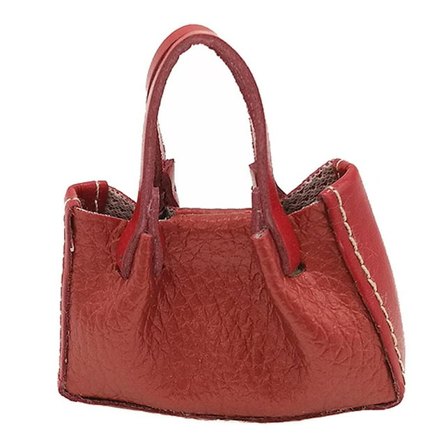 Bolso de Mano de cuero PU para muñecas 1/6 Sunnimix rojo