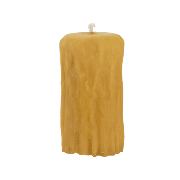 Cernunnos Farms - Beeswax Candles - Large Rustic Pillar Beeswax Candle - Pure Canadian Beeswax - 60 Hour Burn Time - Natural Honey Scent