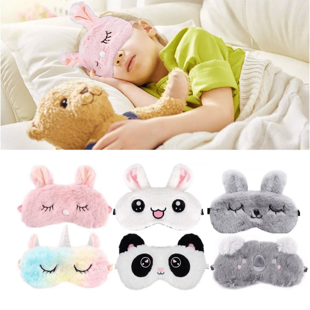 6PCS Sleeping Mask Animal Sleeping Mask Eye Mask for Sleeping Blindfold