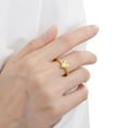 thumbnail image 2 of Genuine Yellow Sapphire Ring for Women – 2 Carat Heart Shape Sterling Silver with 18K Gold Plating – Elegant Jewelry Gift, 2 of 8