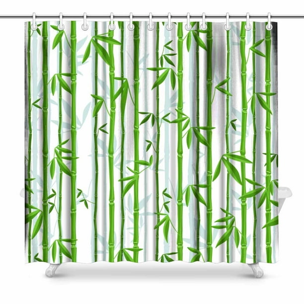 Mkhert Bamboo Shower Curtain Home Decor, Bamboo Fabric Shower Curtain