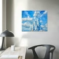 thumbnail image 3 of Nawypu  Canvas Wall Art Colorful abstract acrylic painting Wall Art Modern Art on Blue Background Picture Painting for Living Room Bedroom and Office Home Kitchen, 3 of 4
