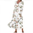 thumbnail image 2 of Babysbule Womens Summer Dresses Women's Summer Dresses Print Long Sleeved Round Neck Dress Dresses With Pocket, 2 of 5