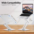thumbnail image 2 of Adjustable Laptop Stand Ergonomic with Rotating Base Foldable & Portable Laptop Riser Compatible with MacBook Dell HP Lenovo and Other Laptops (Silver), 2 of 7