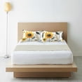 thumbnail image 6 of Yayeee Pillowcase King Size Set of 2 Satin Wrinkle Resistant Pillow Case, White Watercolor Sunflowers, 6 of 8