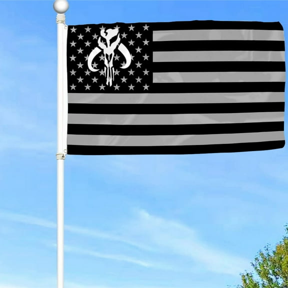 Bayyon Mandalorian USA Flag Banner with Grommets 3x5Feet Man cave Decor