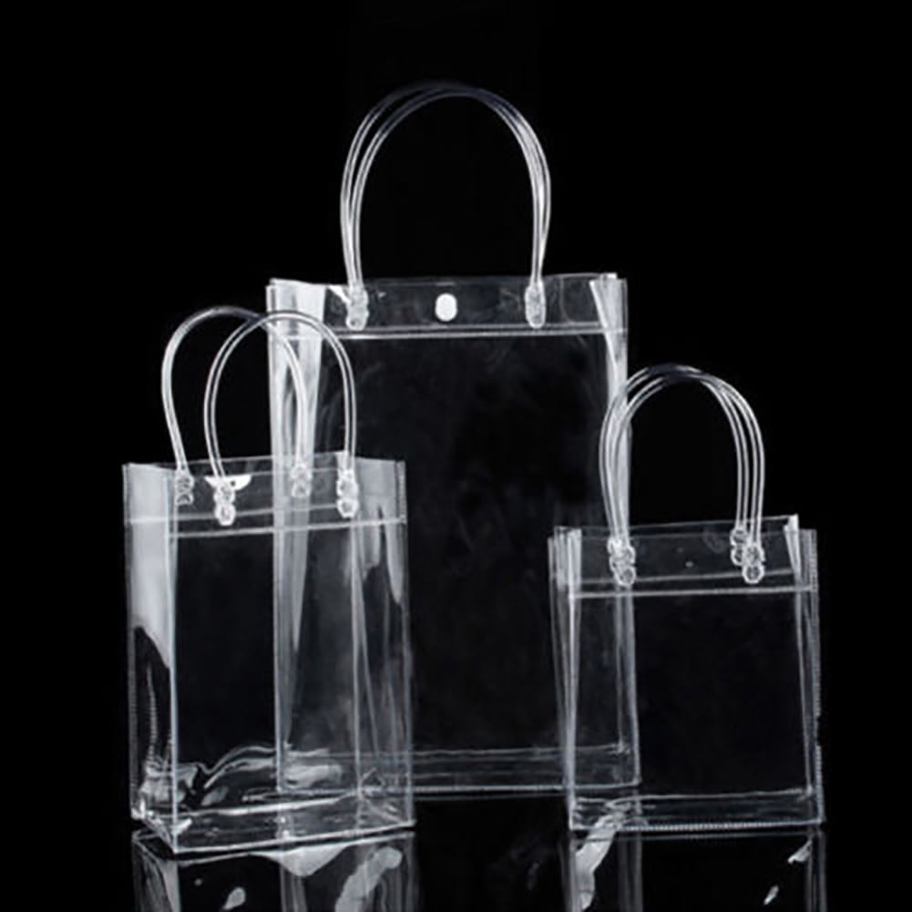 Shoulder Tote Bags Snap Environmentally Handbag Transparent PVC Plastic Bag 