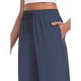 thumbnail image 2 of Cadmus Lightweight Wide Leg Pants for Women 30" High Waisted Casual Lounge Travel Work Sweatpants Loose Fit, 2 of 10