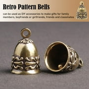 4 Pcs Retro Pattern Bells Small Vintage Brass Hanging Bells