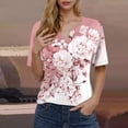 thumbnail image 2 of Blusas de Manga Corta para Mujeres Impresas Cuello Redondo Casual, Top de Algodón de Imitación para el Hogar Y el Uso Diario, 2 of 7