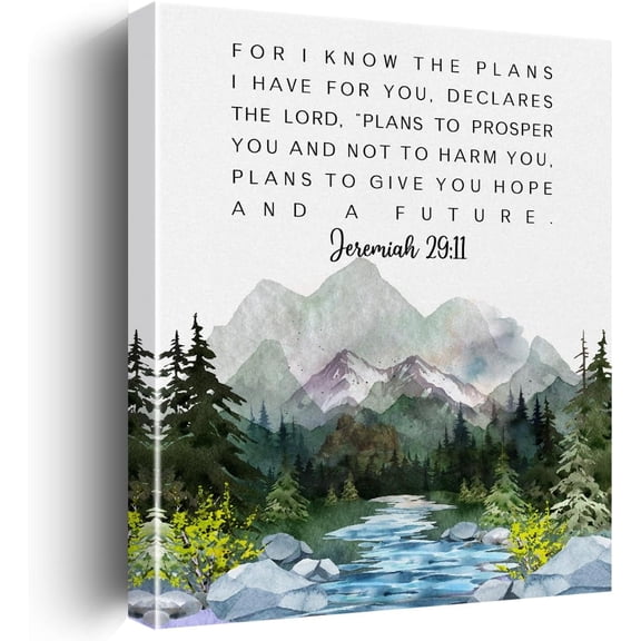 Inspirational Christian Canvas Wall Art Farmhouse Decor Positive Scripture Canvas Prints Religious Wall Decor Bible Verse Framed Artwork Pictures Paintings for Bathroom Laundry Room Decoration