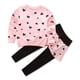 thumbnail image 2 of Odeerbi 9M-6Y Niñas Conjunto de San Valentín Estampado de Amor Sudadera de Algodón de Manga Larga Leggings Con Falda Tutú Pantalones de Dos Piezas Conjunto de Dos Piezas, 2 of 4