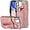 Rose Gold for iPhone 11, variant on Design for iPhone 11/Eleven Phone Case with Screen Protector Adjustable Wrist Strap Kickstand Credit Card Slot Slim Shockproof Hybrid Rugged Protective Cover for Women Men Girls 6.1 inch Brown