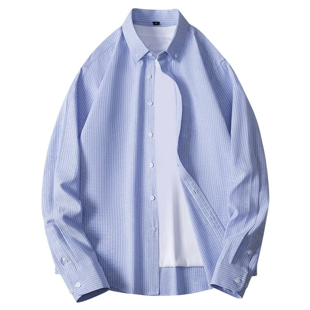 toraway Chemises Décontractées pour Hommes Chemise de Mode à Manches Longues Tendance Printemps Chemise Rayée Décontractée Homme TTTTG