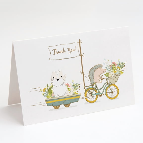 Terrier Cream and White Greeting Cards and Envelopes Pack of 8