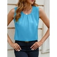 thumbnail image 3 of Women'S Silk Satin Tank Top Summer Business Casual Outfit 2025 Sleeveless Work Dressy Shirt  Blue XXL, 3 of 7