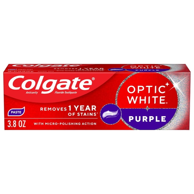 Pasta dental Colgate Optic White Purple 107 ml con flúor
