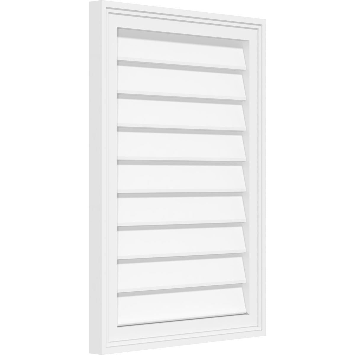 Ekena Millwork 12"W x 30"H Vertical Surface Mount PVC Gable Vent: Non-Functional, w/ 2"W x 1-1/2"H Brickmould Frame