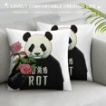 thumbnail image 3 of Autua Panda Rose Punk Graphic Decorative Pillow Cover for Home Couch Living Room Sofa Square High-Quality 1PC 22x22in, 3 of 5