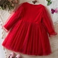 thumbnail image 4 of Mercatoo Girls Cute Birthday Part𝐲 Dress Toddler Kids Long Sleeve Ruffle Tulle Tutu Dress Elegant Pompoms Princess Dress, 4 of 8