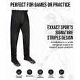 thumbnail image 4 of Exxact Sports Proline Full Length Baseball Pants Adult with Stripes, Relaxed Fit Open Bottom Men Baseball Pants (Black/Purple, AXL), 4 of 7