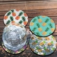 thumbnail image 4 of WIRESTER Drink Round Fabric Felt Neoprene Coasters Set of 4pcs, Pineapple, 4 of 4