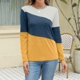 thumbnail image 7 of Womens Tops Color Block Tunic Tops Casual Long Sleeve Shirts Round Neck Pullover Blouses For Women, 7 of 7