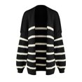 thumbnail image 4 of vigerkar Womens Oversized Striped Cardigan Sweaters Long Lantern Sleeve Knit Open Front Lightweight Sweater Outerwear (Black, XL), 4 of 4