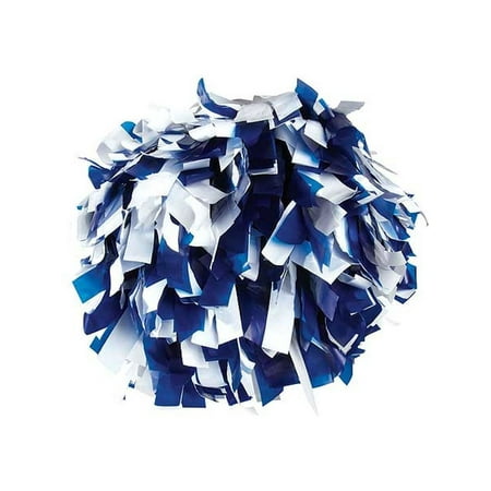 Pizzazz Royal Blue White 2 Color Plastic Cheer Single Pom Pom