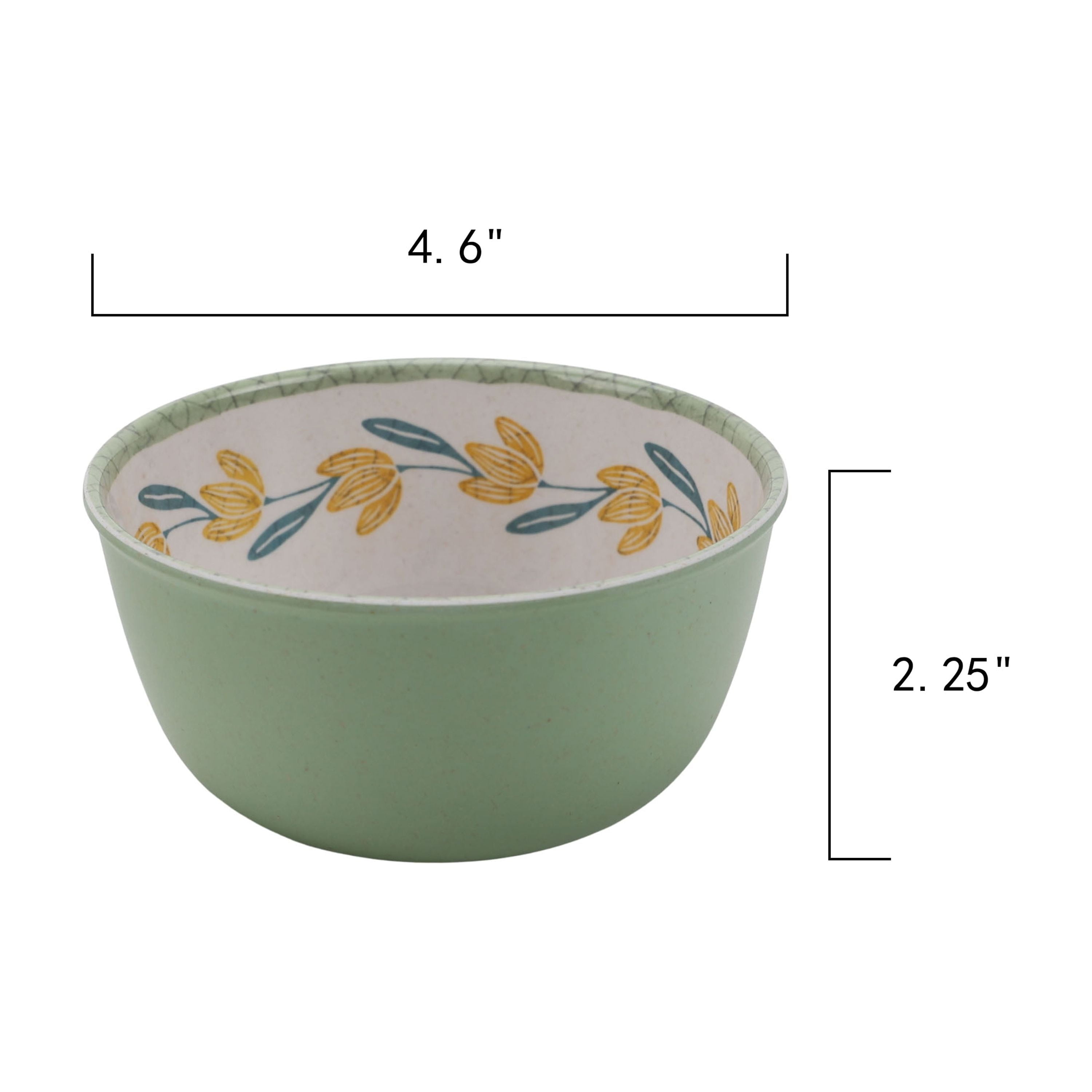 Better Homes & Gardens Bamboo Melamine Flower Dip Bowl 4.65 Inch 2Pc