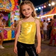 thumbnail image 2 of BOOMNY Toddler Girls Sparkly Tank Tops Sleeveless Dance T Shirts for Girls Metallic Shiny Elegant Slim Fit Party Stage Performance Tops, 2 of 4