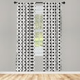 thumbnail image 3 of Ambesonne Mid Century Curtains, Retro Style Atomic, Pair of 28"x63", Pale Grey Black Red, 3 of 5