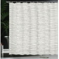 thumbnail image 3 of Ambesonne Off White Shower Curtain, Horizontal Stripes Design, 69"Wx84"L, Charcoal Grey and Off White, 3 of 4