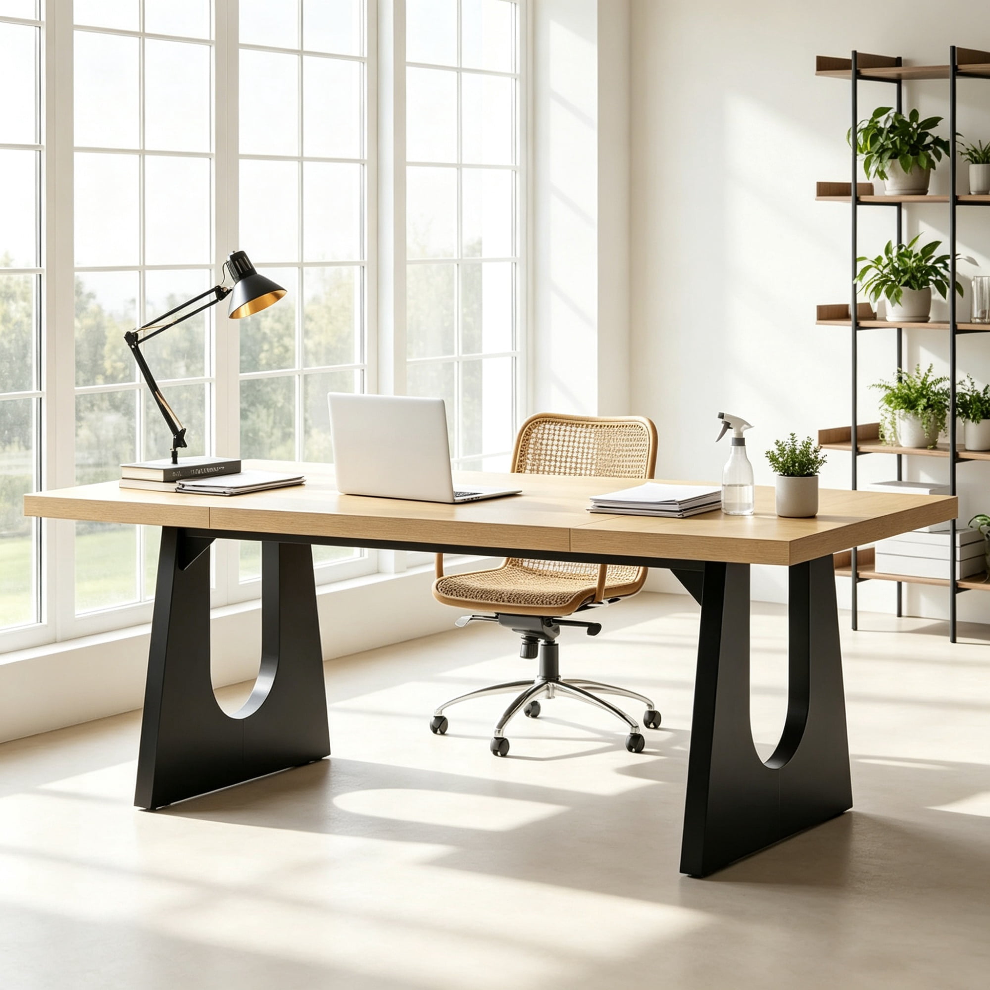 70.86" Executive Desk, Modern Computer Desk with Storage for Home Office