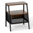 thumbnail image 1 of Costway 1 PCS Industrial Nightstand 3-Tier End Table with 2 Open Shelves & Metal Mesh Compartment, 1 of 10
