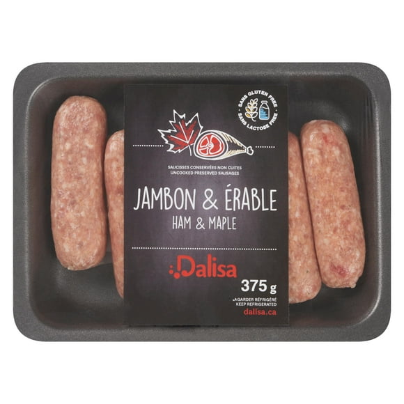 Dalisa Ham & Maple Pork Sausages 375g, 6 Sausages, Dalisa Ham & Maple Pork