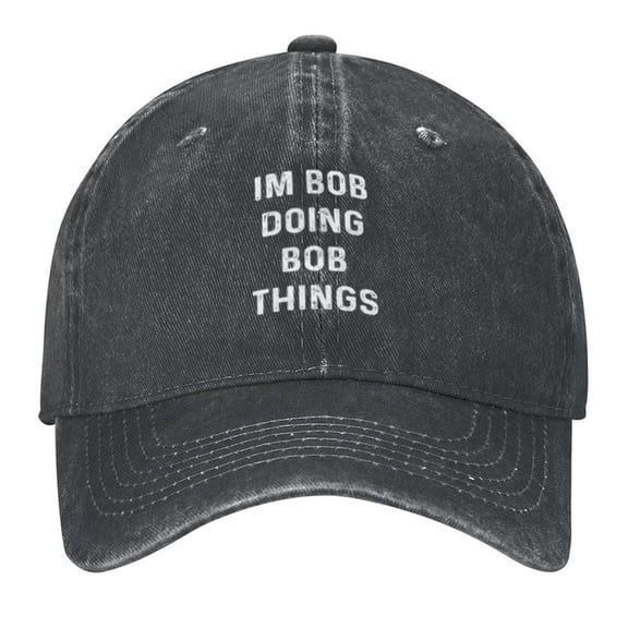 Im Bob Doing Bob Things Print Vintage Wash Dad Hat Adjustable Curved Brim Baseball Cap,Casual Outdoor Sports Fishing Cap for Men and Women