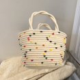 thumbnail image 4 of Summer Handbag Clothing Matching Contrast Color Exquisite Cotton Rope Woven Women Wrist Bag, 4 of 5