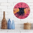 thumbnail image 3 of Panther in The Pink Woods Round Wall Clock Silent Battery Operated Home Decor for Living Room Bedroom, 3 of 7