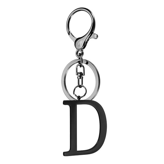 Uxcell Initial Letter Keychain, 1PCS Key Chain Stainless Steel, Black ( Letter D)