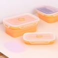 thumbnail image 4 of Collapsible Food Storage Box, Food Container, Bpa-free Silicone, 11.8 Ounce Capacity, Foldable for Travel, Hiking, and Picnics, Single Pack, Orange, by FAJHHA, 4 of 7
