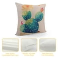 thumbnail image 4 of Fenyluxe Summer Style Cactus Decor Throw Pillow Cover Tropical Plants Cactus Flowers Succulent Throw Pillow Case Square Home Decorative Couch Pillow Cover 20x20in, 4 of 5