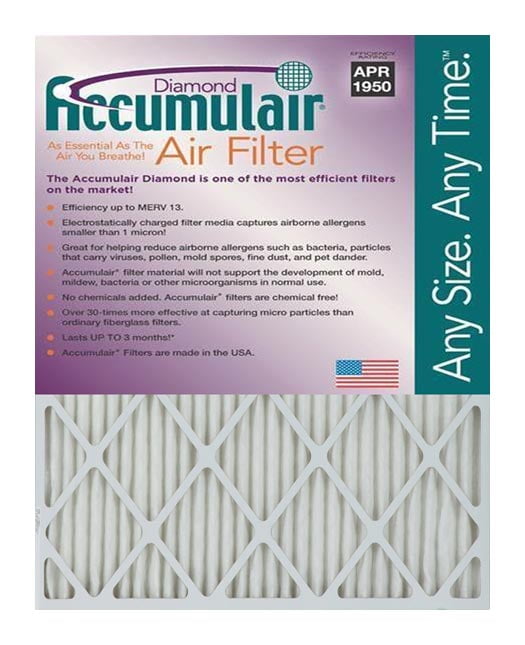 Accumulair Diamond 4-Inch MERV 13 Air Filter/Furnace Filters 2 pack 