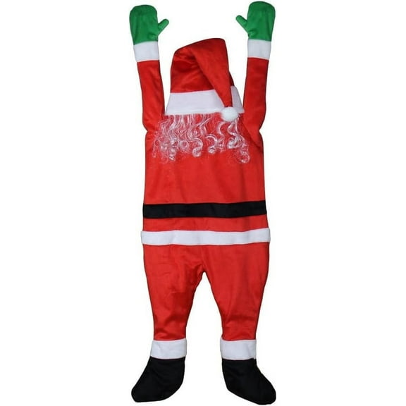 4.92 FT Christmas Hanging Santa Claus,Christmas Outdoor Decoration for Gutter or Roof/Chimney/Tree/Porch