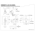 thumbnail image 2 of Kingston Brass KB86524HL Tub and Shower Faucet, Polished Brass, 2 of 2
