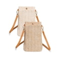 thumbnail image 2 of Gustave 2 Pcs Women Straw Crossbody Shoulder Bag Small Cell Phone Purse Summer Beach Woven Rattan Bags Casual Mini Satchel Pouch, 2 of 8